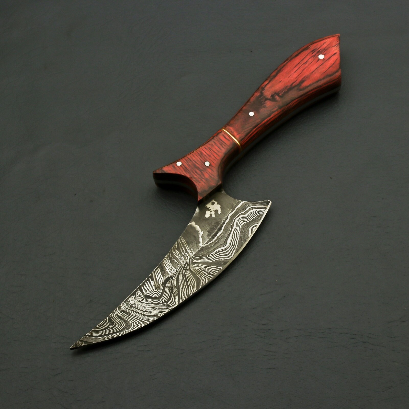 CUSTOM HAND FORGED DAMASCUS STEEL Hunting KNIFE W/ BEAUTIFUL HANDLE + Sheath