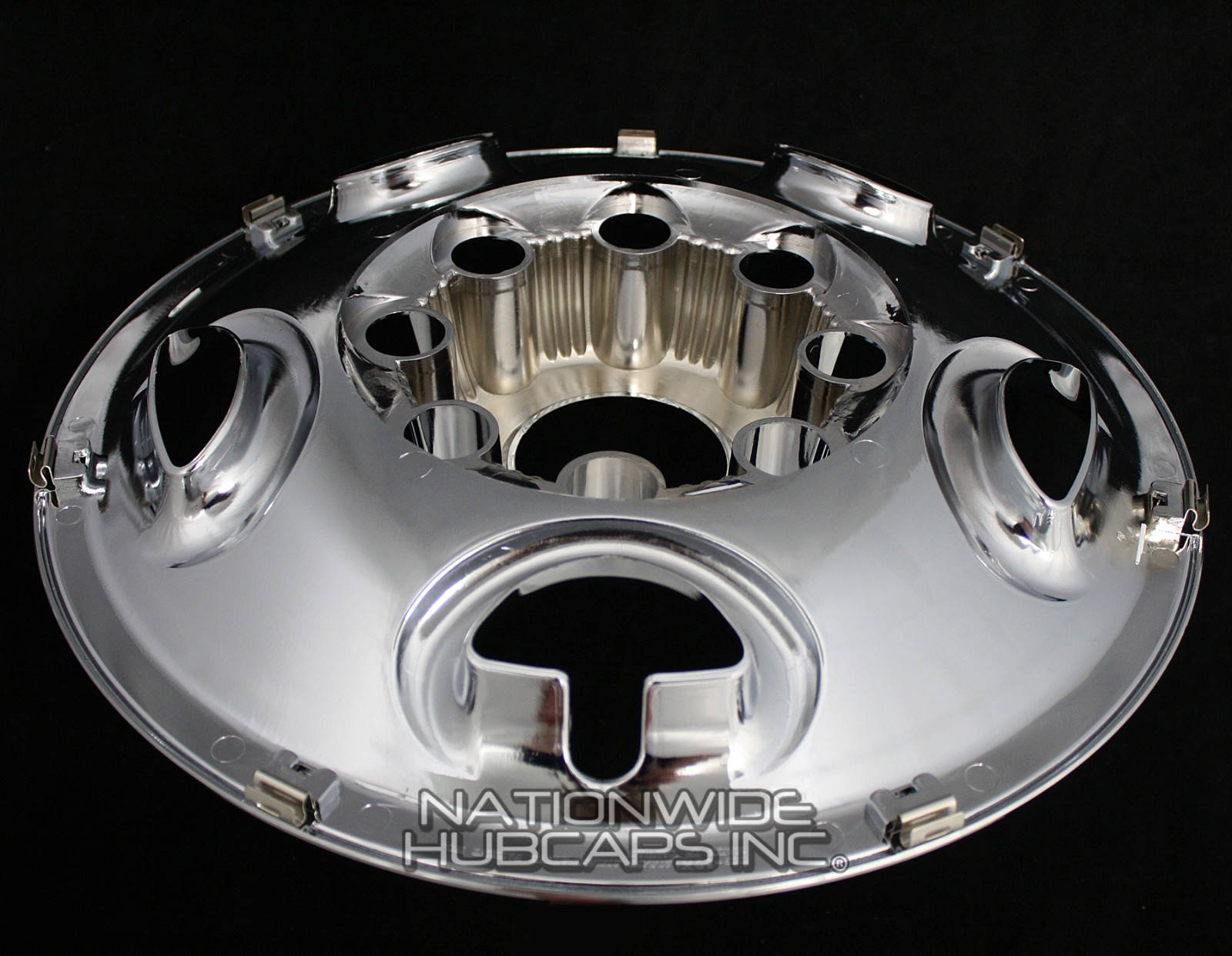 4 CHROME Express Van 16" 8 Lug Wheel Skins Hub Caps Rim Simulators Center Covers