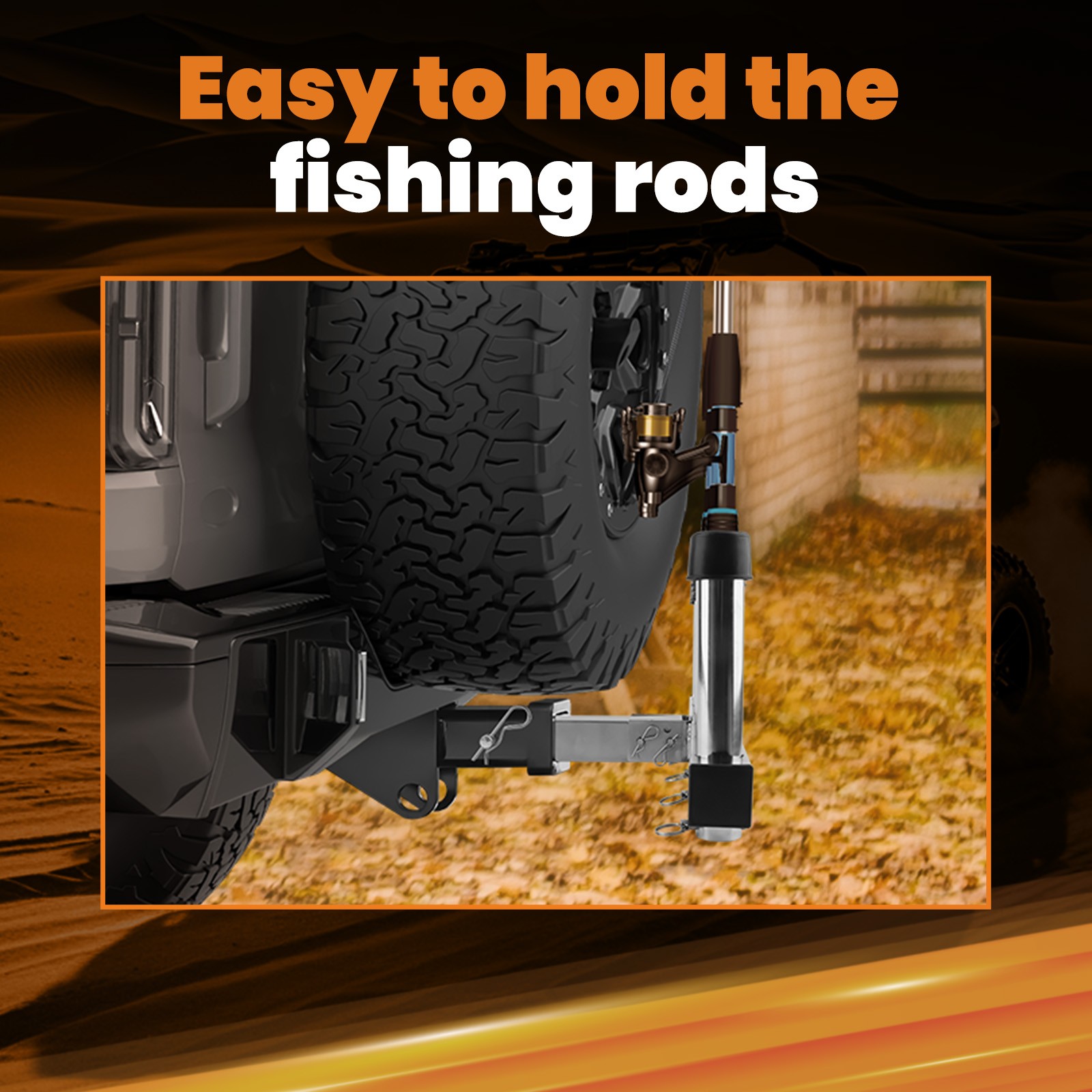 Truck Hitch Car Fishing Rod Holder For 2" Hitch Receiver Mount 6 Tube Stainless