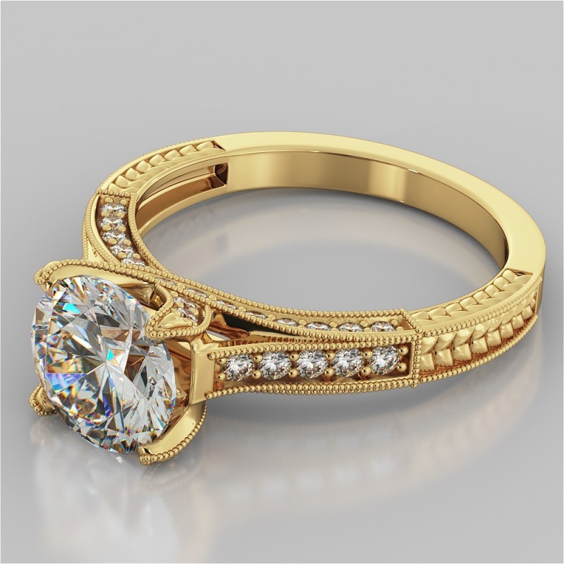 3.77 Ct Lab Grown Diamond Engagement Band Set Ring 14K Yellow Gold Solitaire Sz7