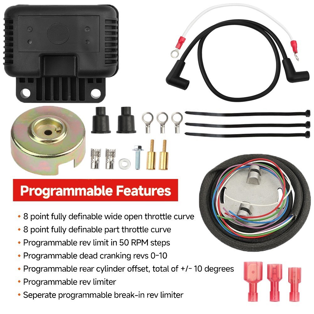 Single Fire Programmable Ignition Kit For 1970-03 Harley-Davidson Big Twin Evo