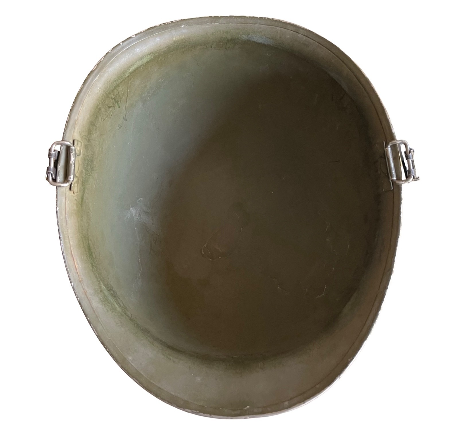 Vintage WW2 Era US McCord Front Seam M1 Helmet Stamped 121C & Firestone Liner