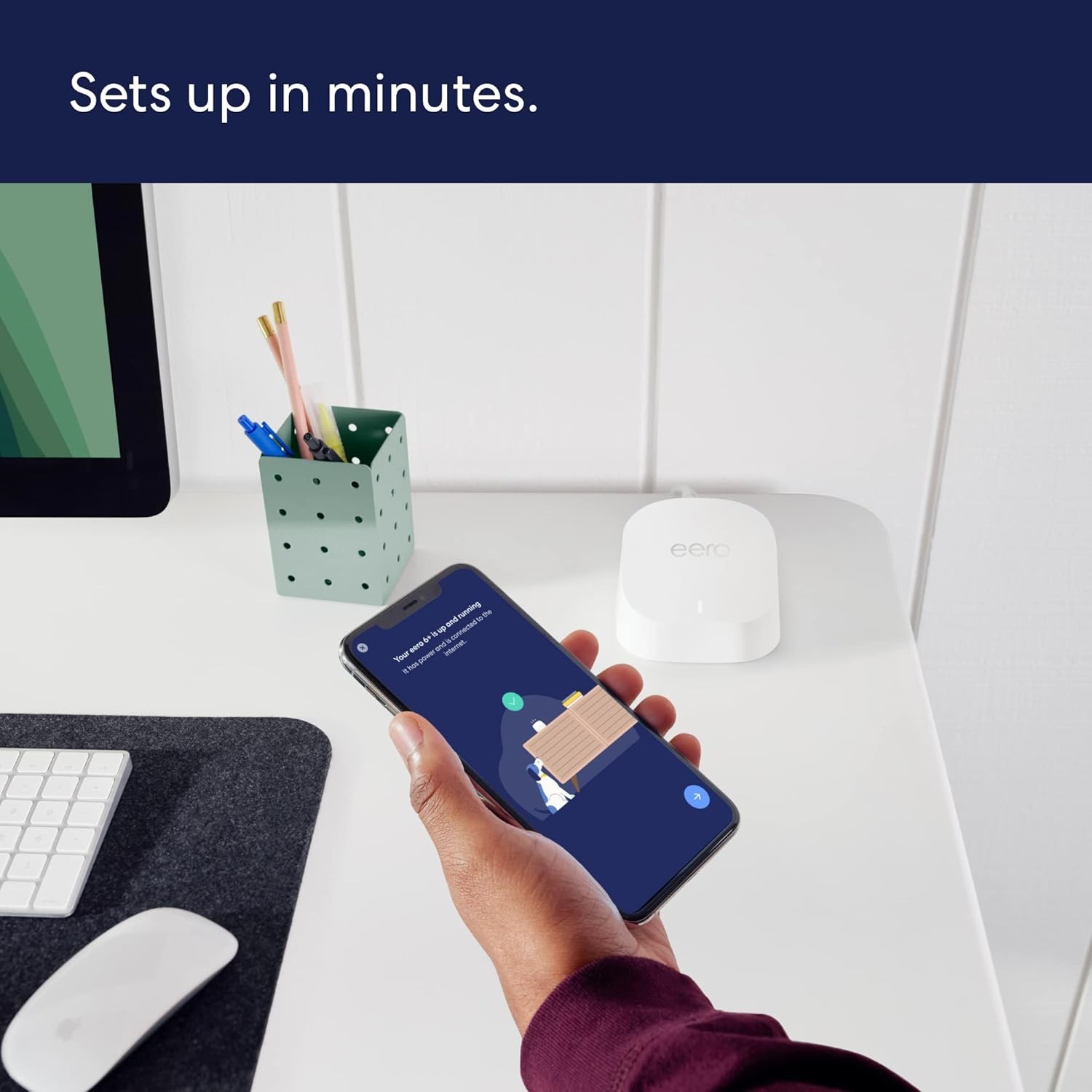 eero 6+ Plus mesh dual band wifi system Covers up to 6,000 sq. ft. (4-pack)