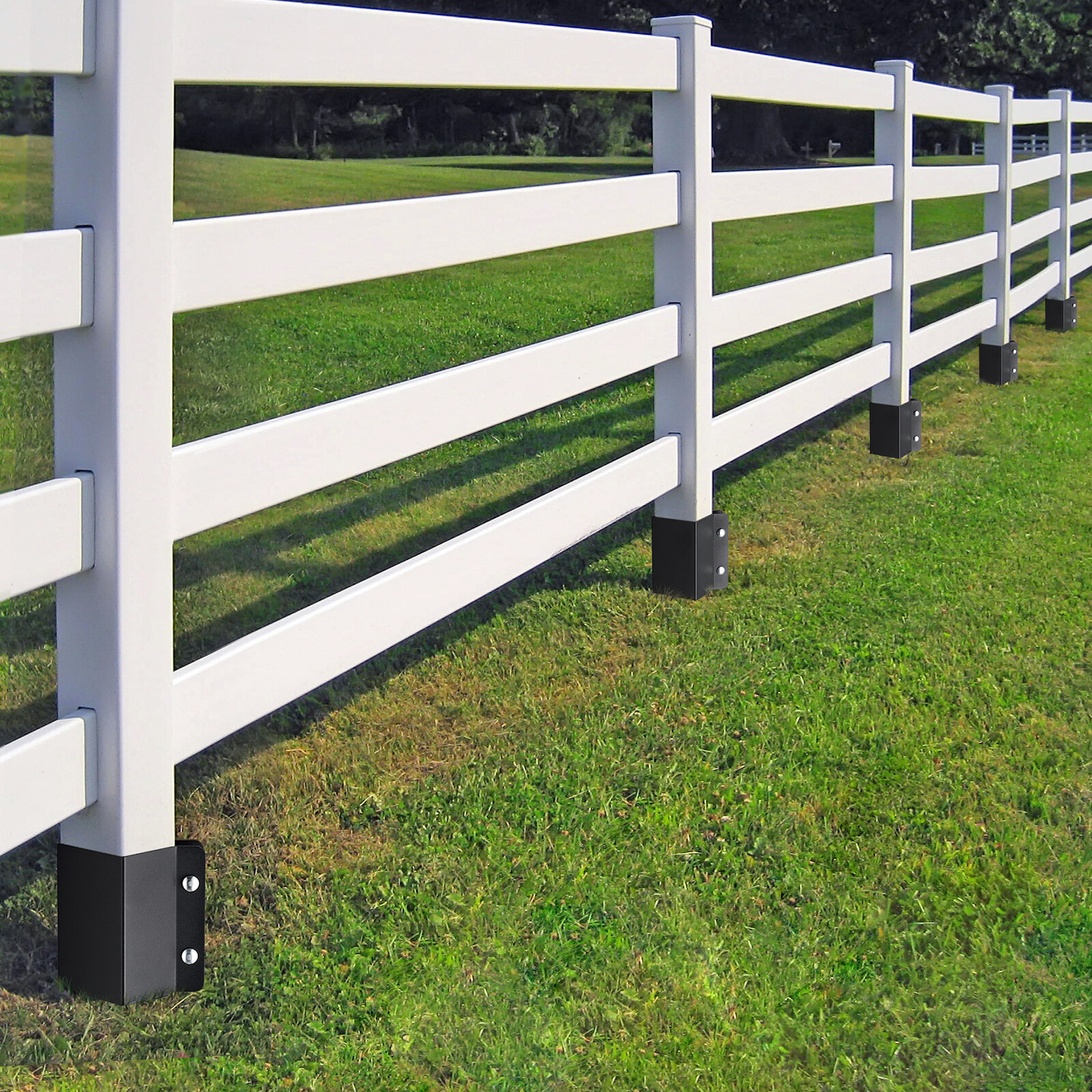 VEVOR Fence Post Anchor Ground Spike 8 Pack 24 x 4 x 4 In Metal Fence Stakes