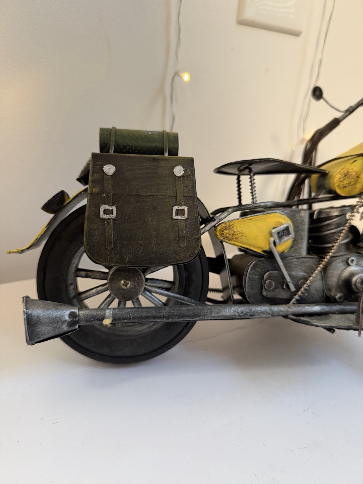 Vintage Style Metal Motorcycle Sculpture Retro Industrial Home Decor