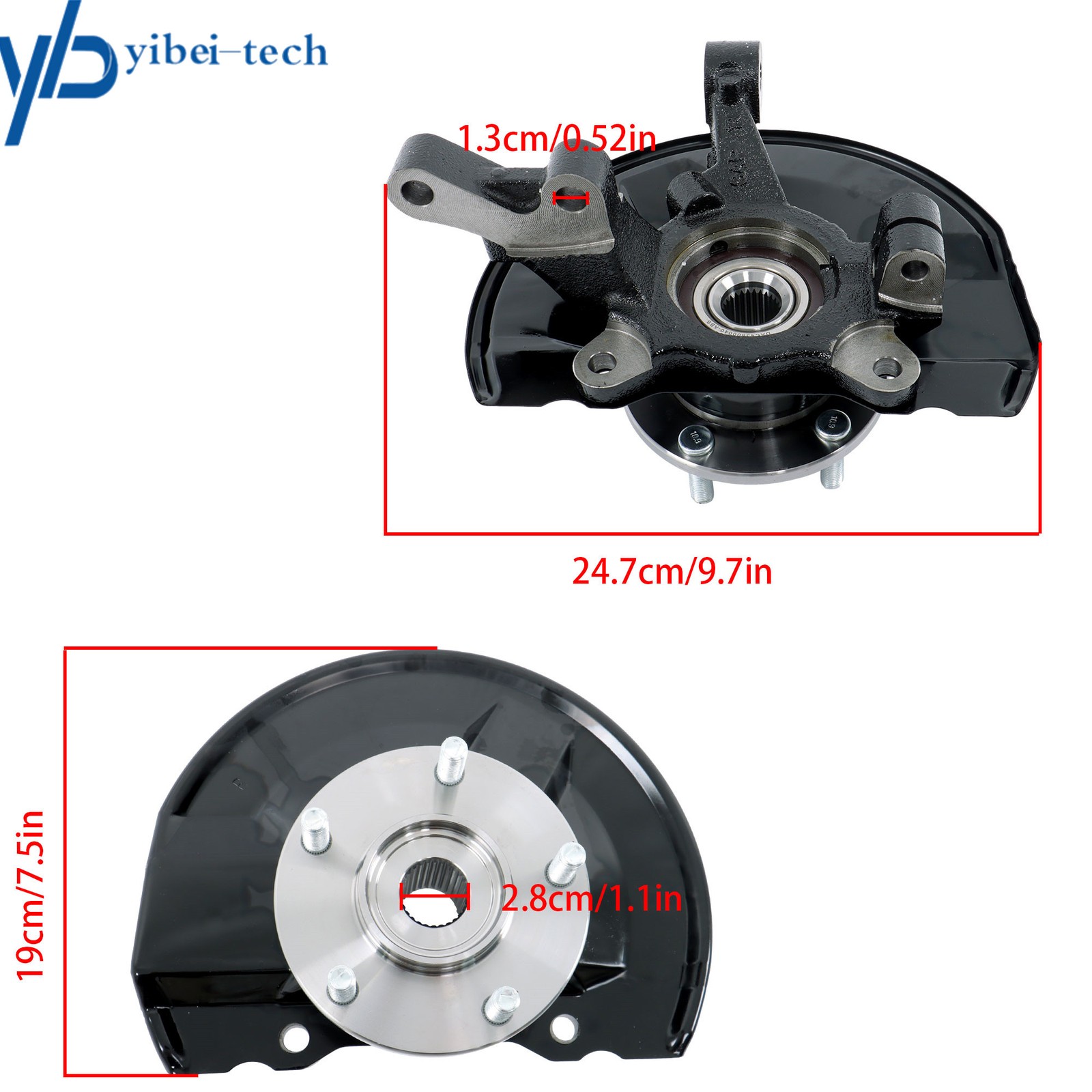 Front L & R Steering Knuckle & Hub Bearing Assy For Mitsubishi Outlander 2007-18