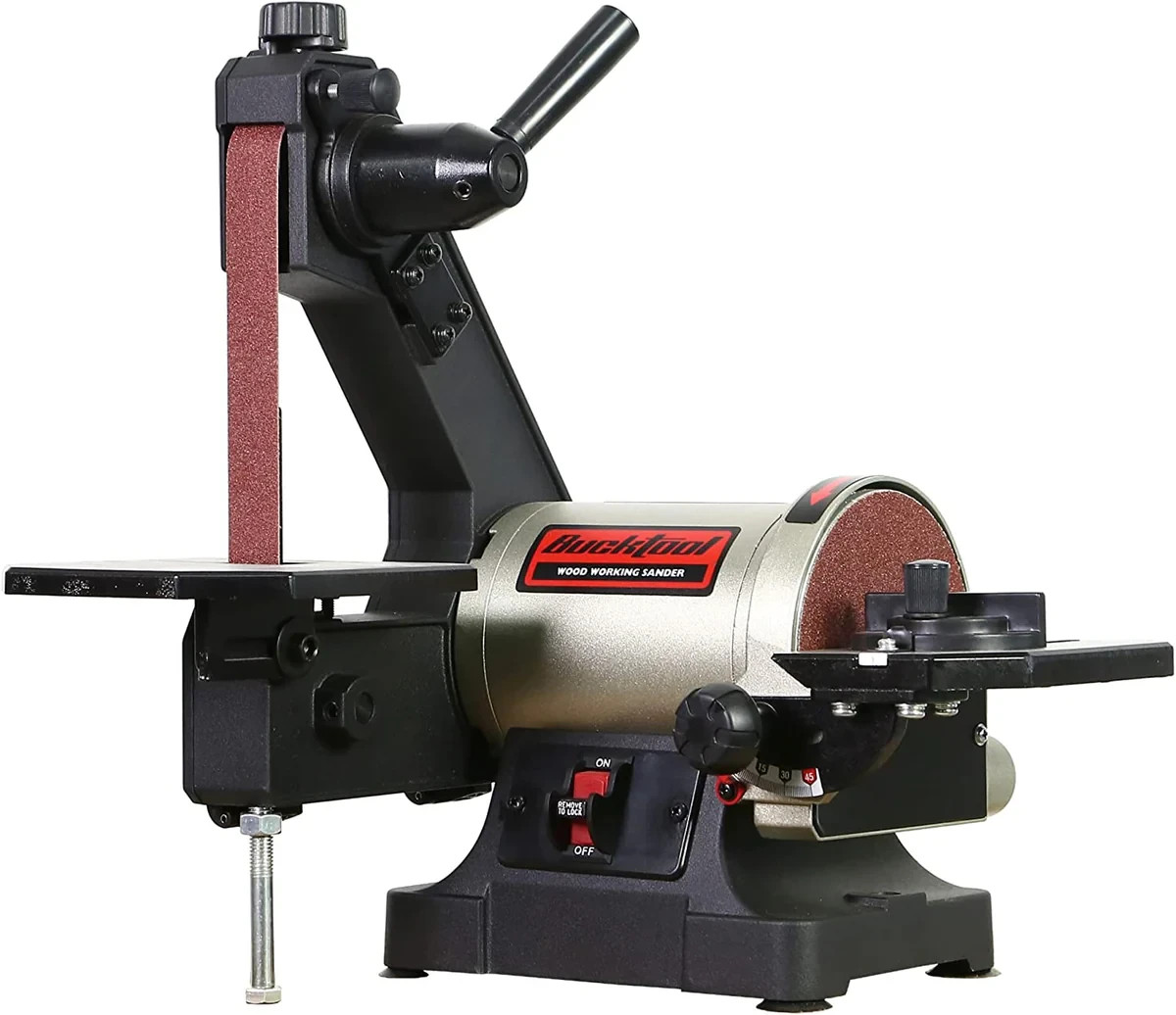 BUCKTOOL 1"x30" Bench Belt Sander with 5" Disc,1/3HP Benchtop Belt Disc Sander