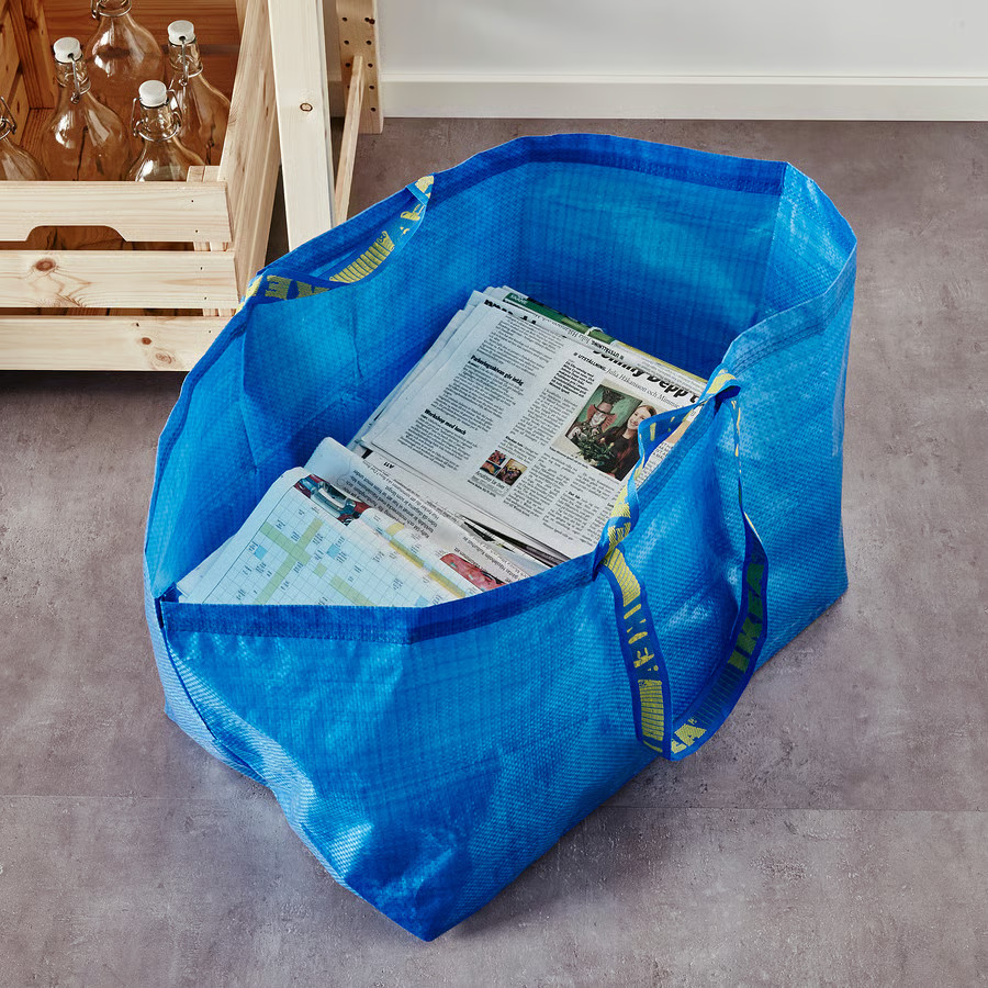 2PC IKEA Frakta LargeSize Shopping Bag Blue Sturdy Laundry Grocery Durable-19Gal