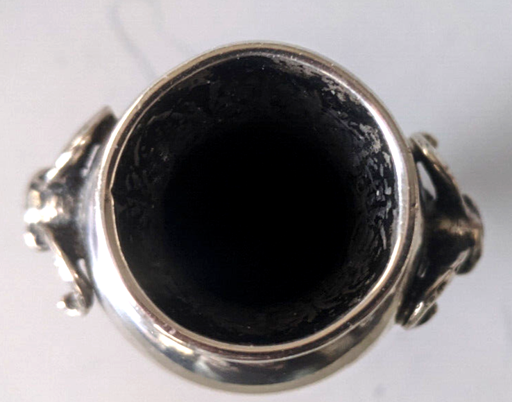 c.1900 Antique German Kaser & Walter 800 Silver Cabinet Vase. Applied Ram Skulls