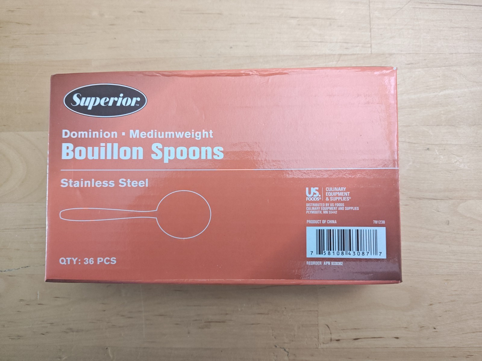 1 Box 36 Piece Superior Dominion Bouillon Spoons / Stainless Steel 18/0 Medium