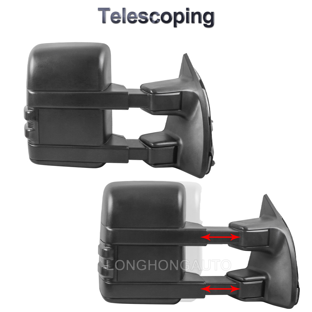 For 99-07 Ford F250 350 450 F550 Super Duty Power Heated LED Signal Tow Mirrors