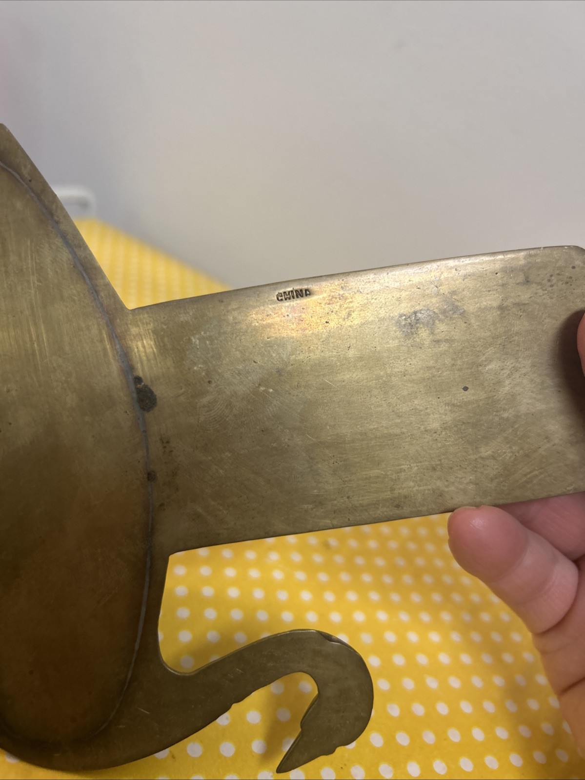 Pair Of Vintage Brass Swan Bookends Chinese Dragon Lotus Flower Carvings Heavy