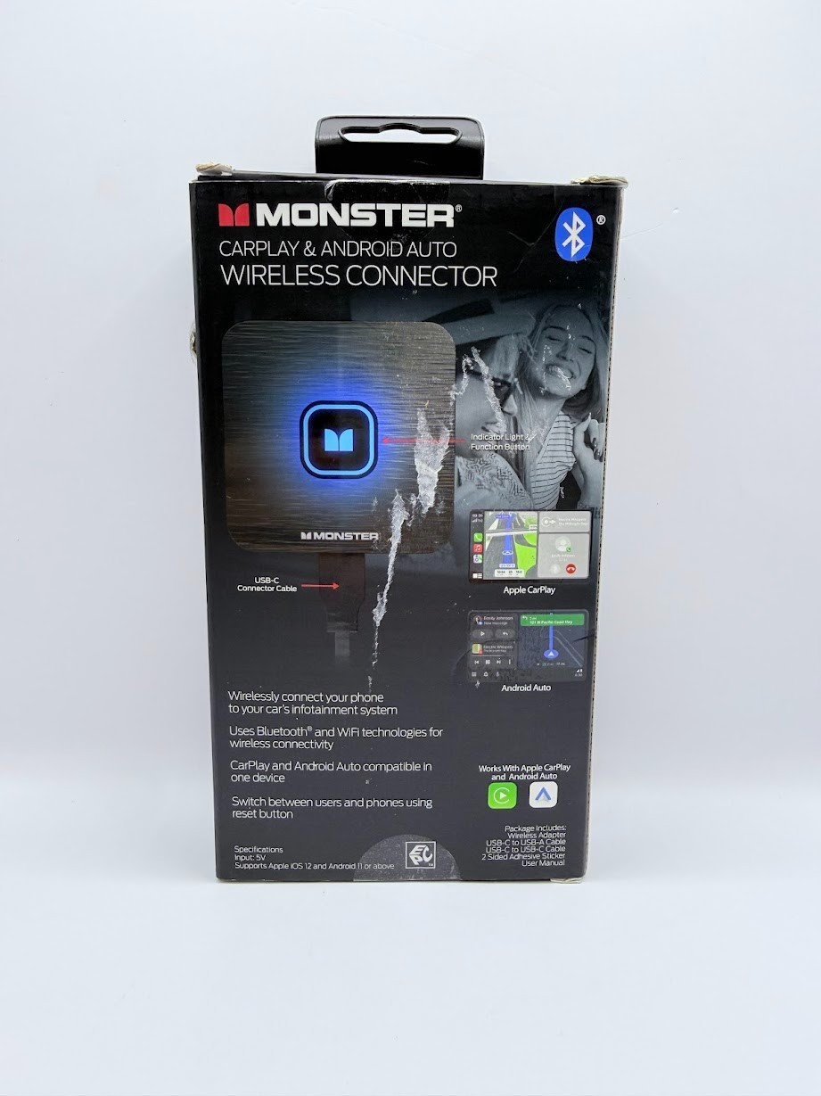 NEW Open-Box Monster CarPlay Android Auto Wireless Connector MBA2-1014-BLK S7
