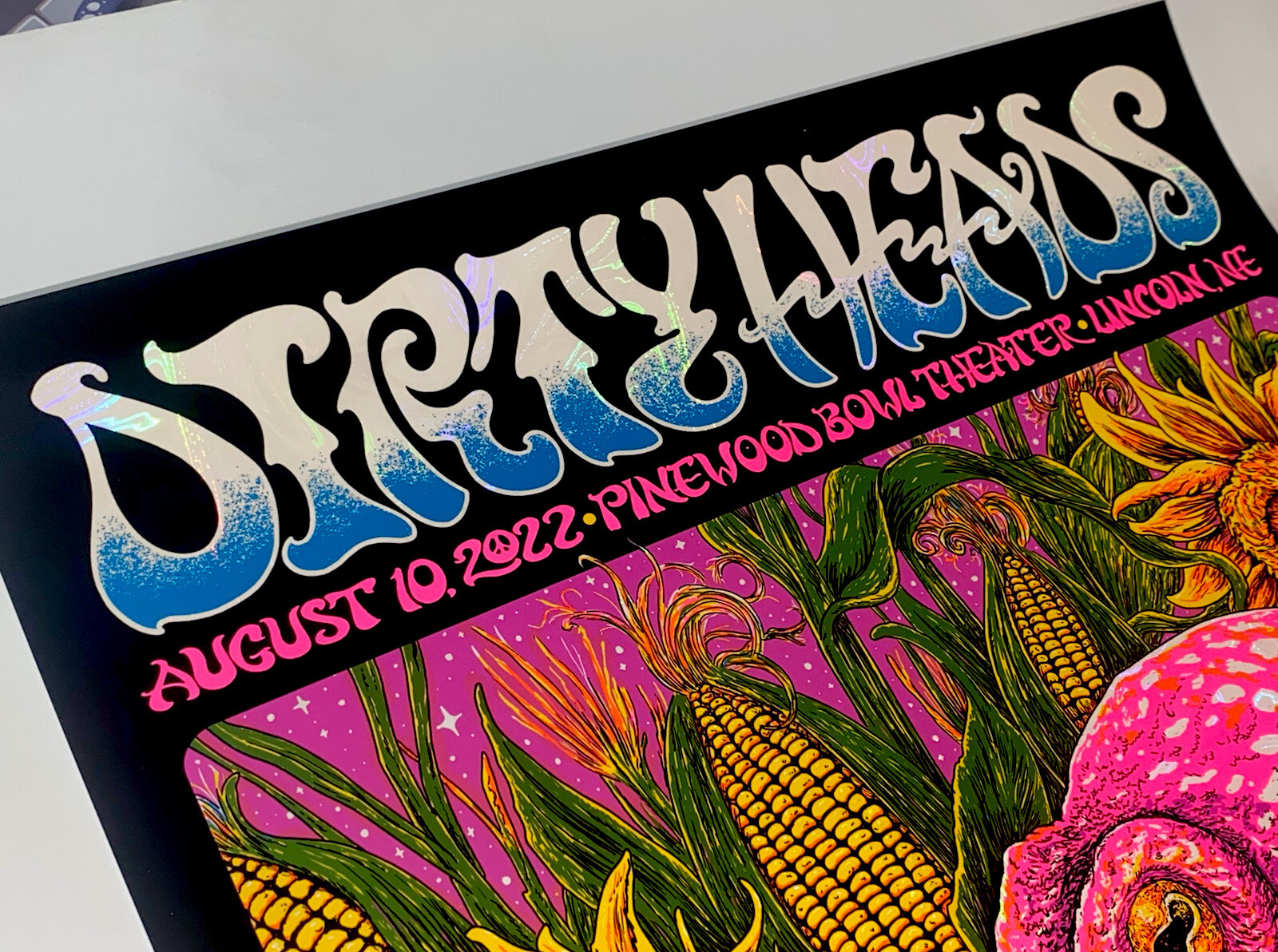 Dirty Heads Poster Lincoln NE 8/10/22 Silkscreen White Swirl Foil S/N Official