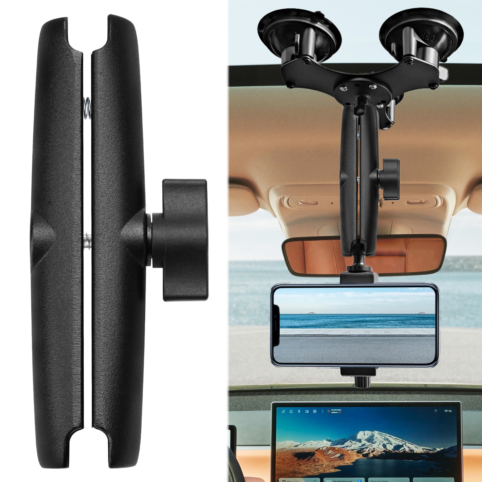 5.91" RAM Mount Aluminum Alloy Double Socket Arm Extension for 1" Ball Adapters