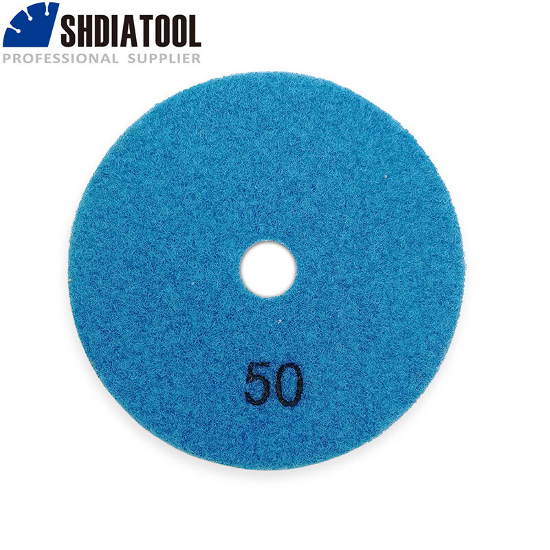 Diamond Polishing Pad 7pcs 4in B #50 Dry Sanding Disc for Marble Tile Granite
