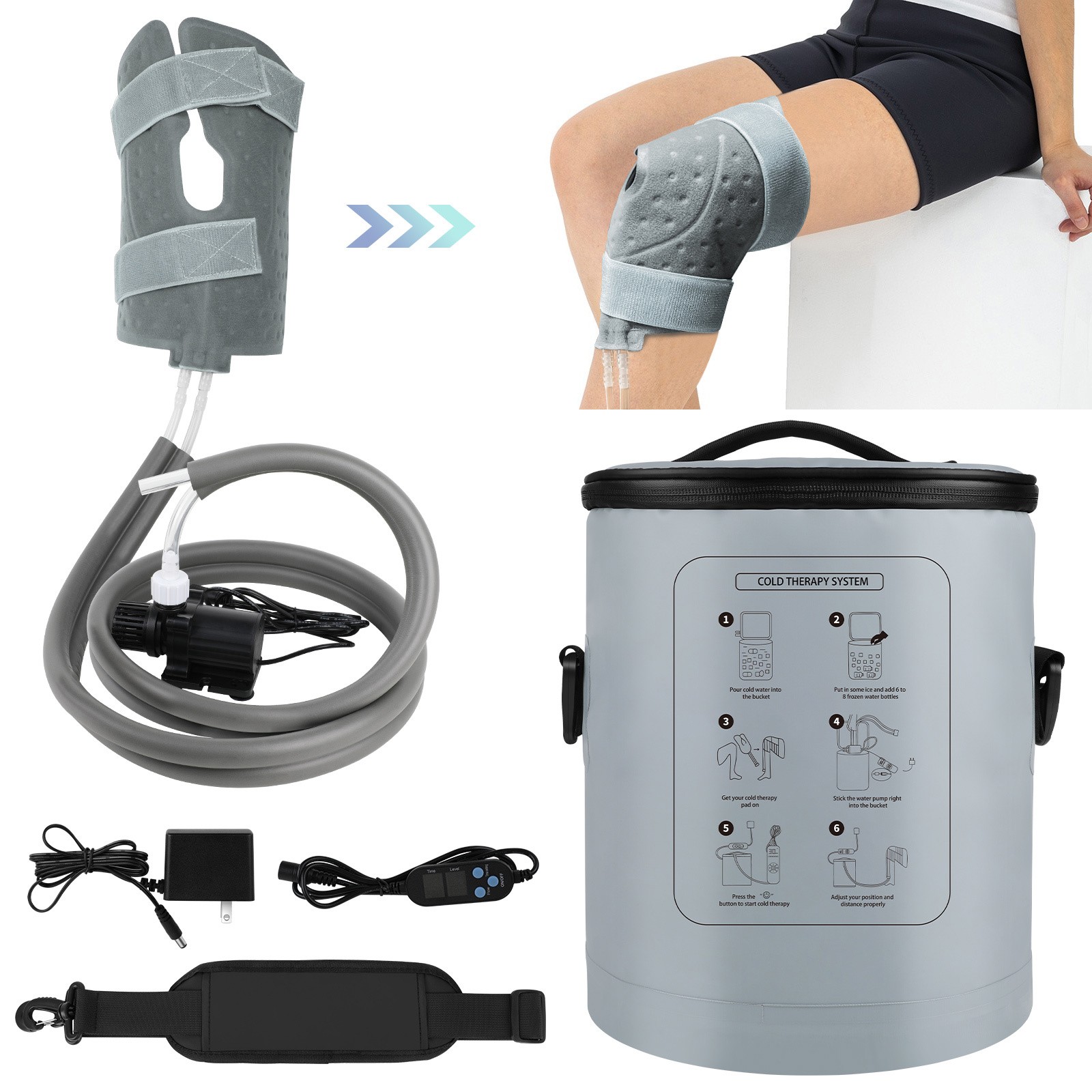 Cold Therapy Machine with Programmable Timer, Ice Machine for Knee after Surgery