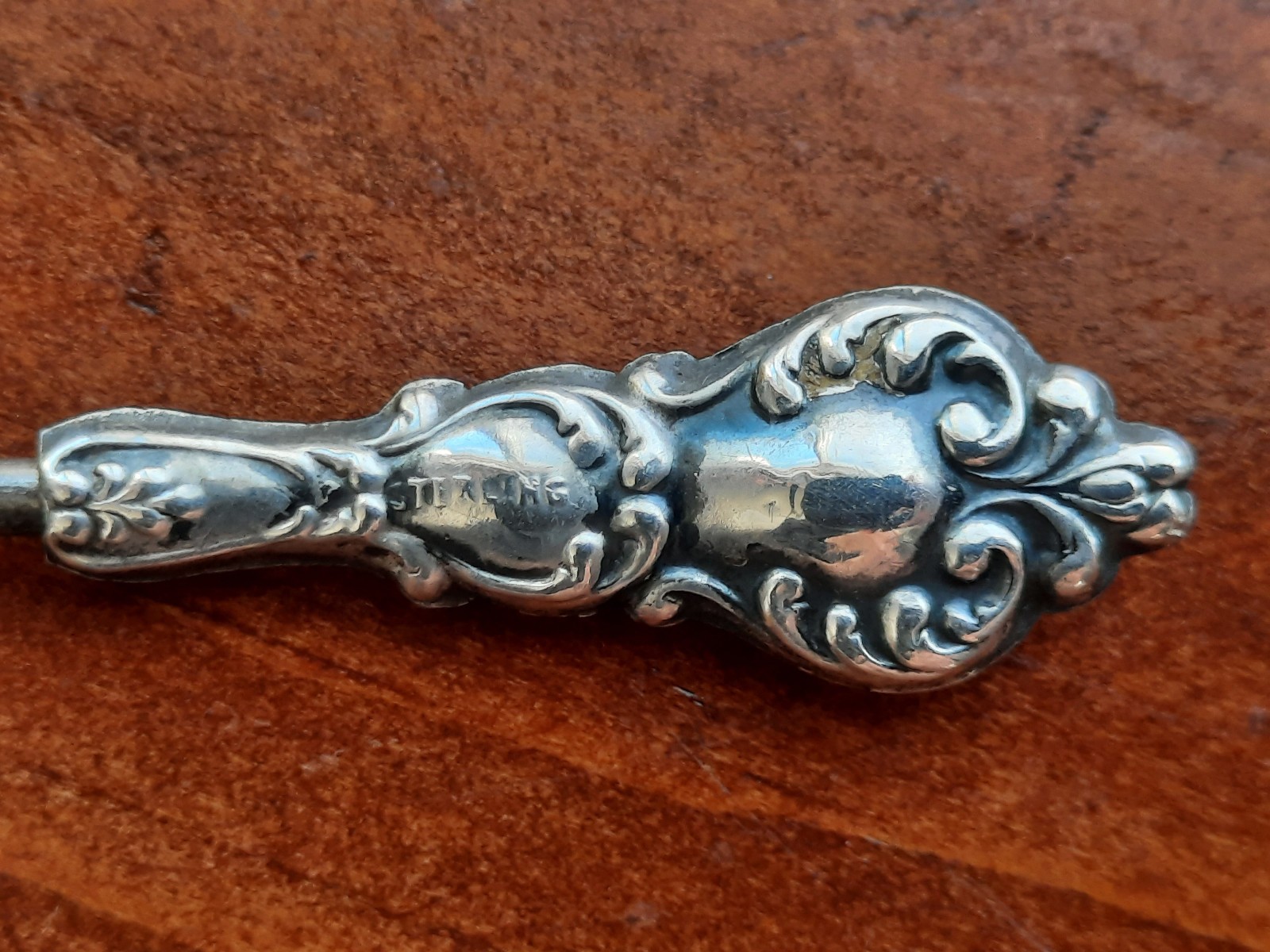 Sterling Silver Handle Button Hook, One Large, One Small