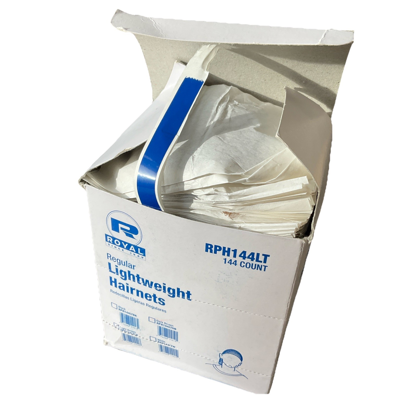 ROYAL Light Weight Hairnets Box Set 24" Light Brown Disposable Latex Free