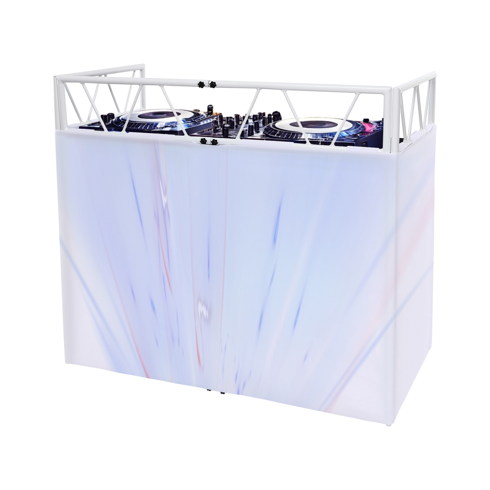 DJ Booth Portable DJ Facade Table Station Event Foldable Tabletop for Show Party