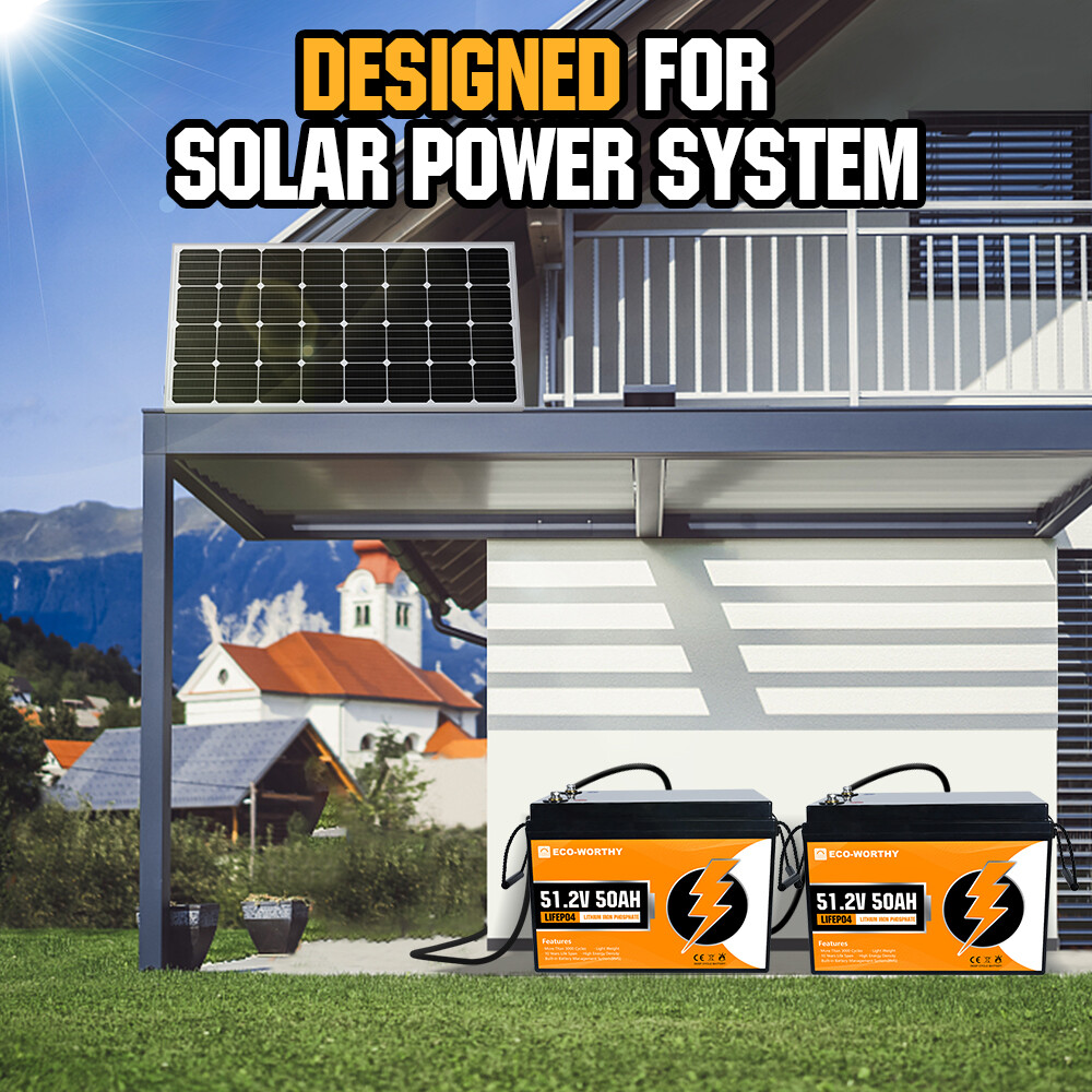 ECO-WORTHY 48V 50Ah Golf Cart LiFePO4 Lithium Battery Certified Refurbished