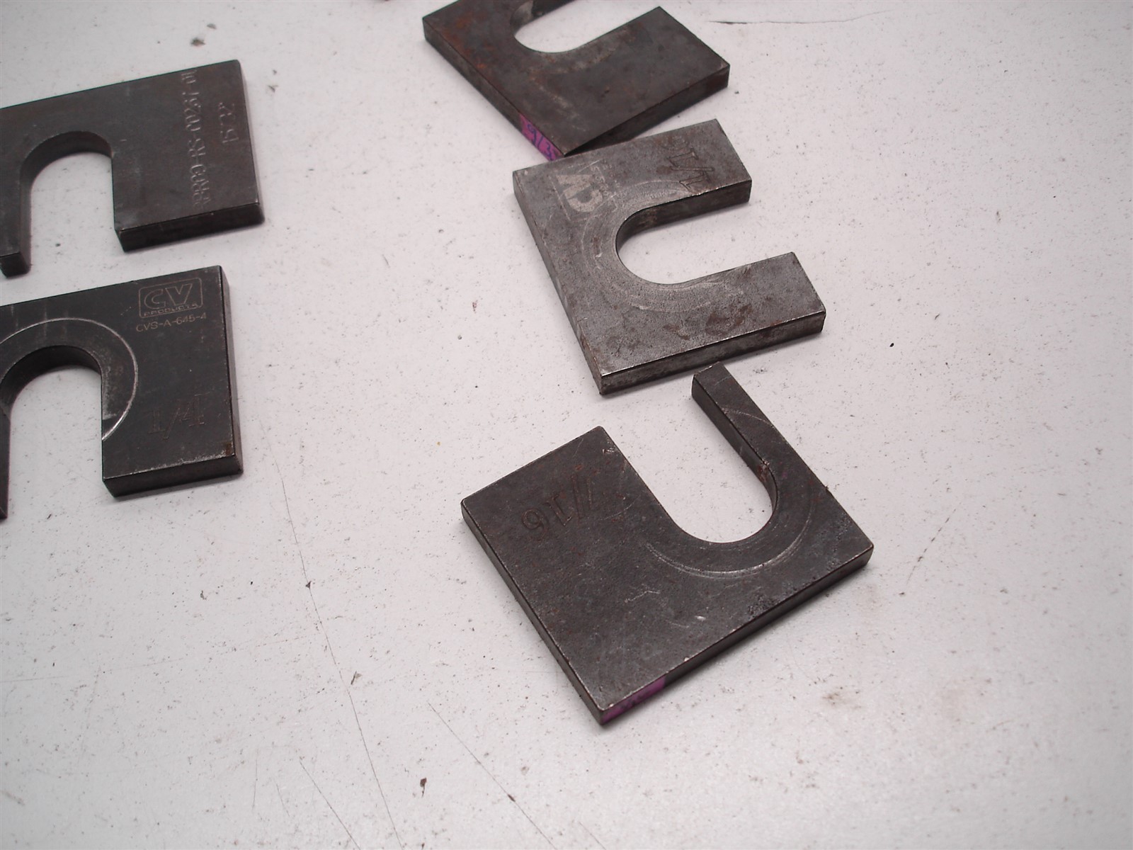 77 NASCAR LOWER CONTROL ARM ECCENTRIC SLUGS & POCKET SLUG PLATES - STEEL & ALUM