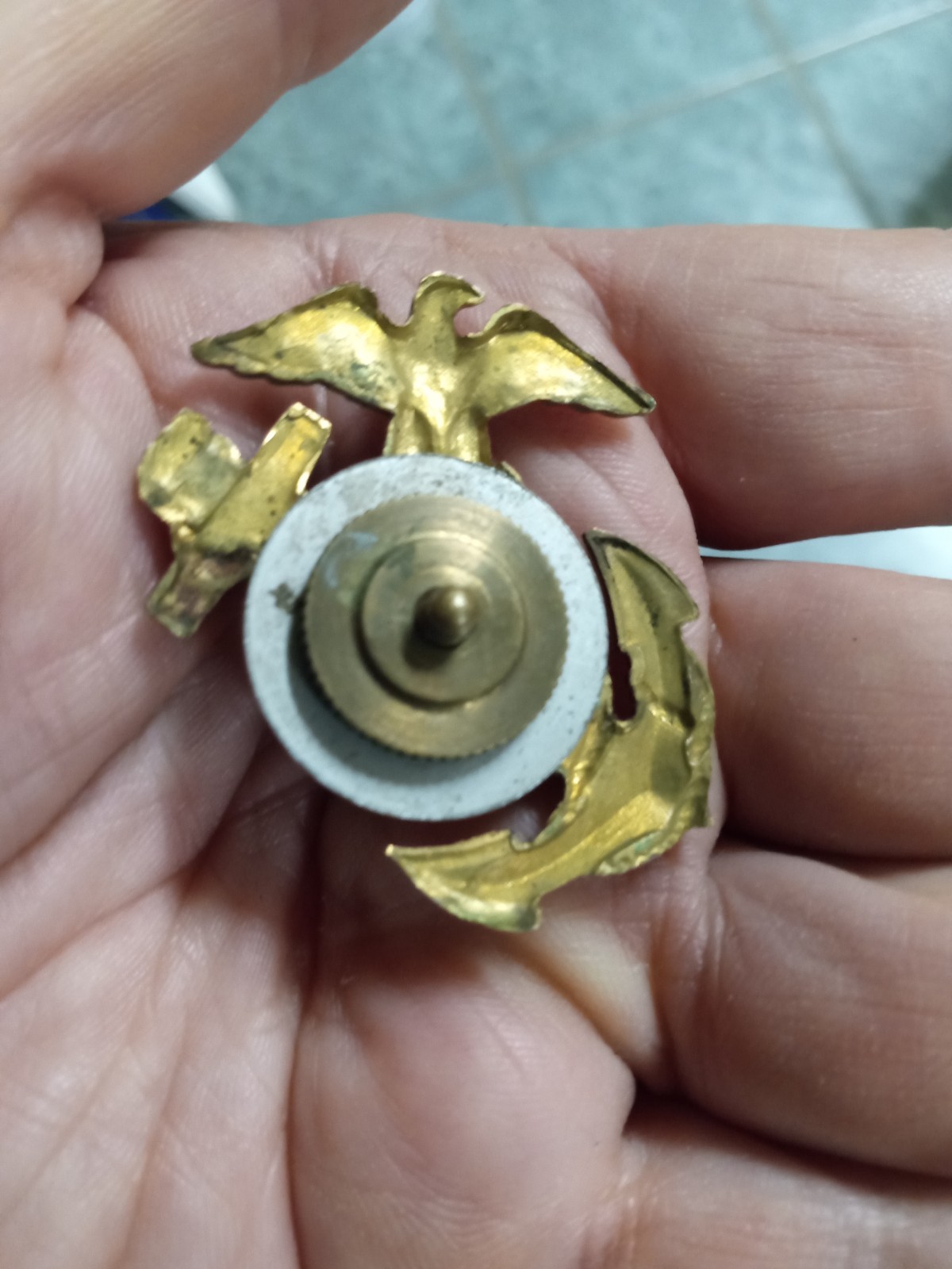 WW2 US Marine Corps Visor Hat EGA Badge Orignial WWII USMC GREAT Condition DRESS