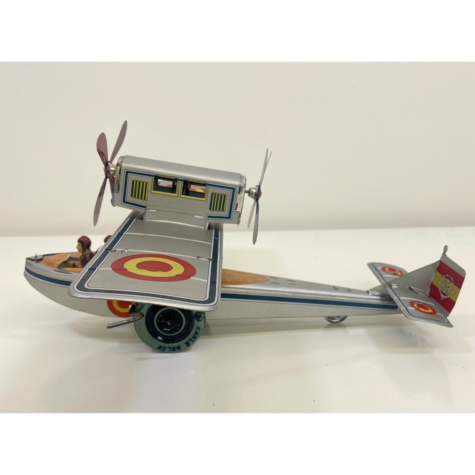 Paya Seaplane Airplane Windup Tin Toy Clockwork Spain