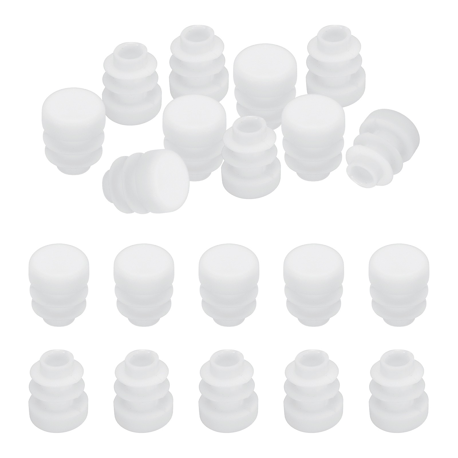 1/2" Plastic Tubing End Caps, 20Pcs Round Hole Plug Insert, White