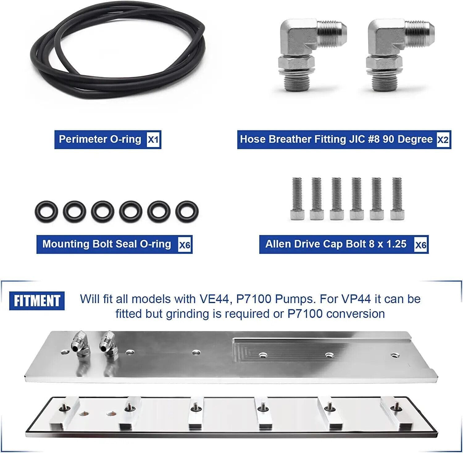 Aluminum Billet Tappet Cover Kit for Cummins 89-02 Dodge Ram 5.9L 12v 24v Diesel