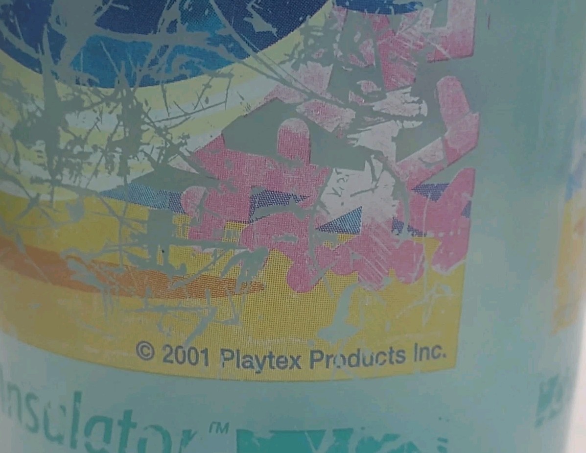 Vtg Playtex Sippy Cup Sea Fish Whale Crab Blue Lid Valve 2001 Pls Read