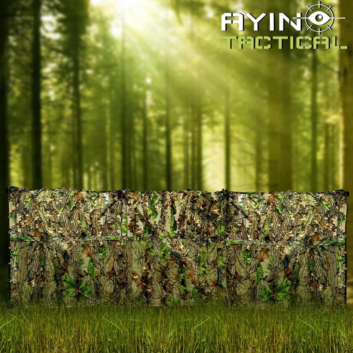 AYIN 3D Leaf Hunting Ground Blind 3-Panel Stalker Blind for Turkey/Deer Hunting