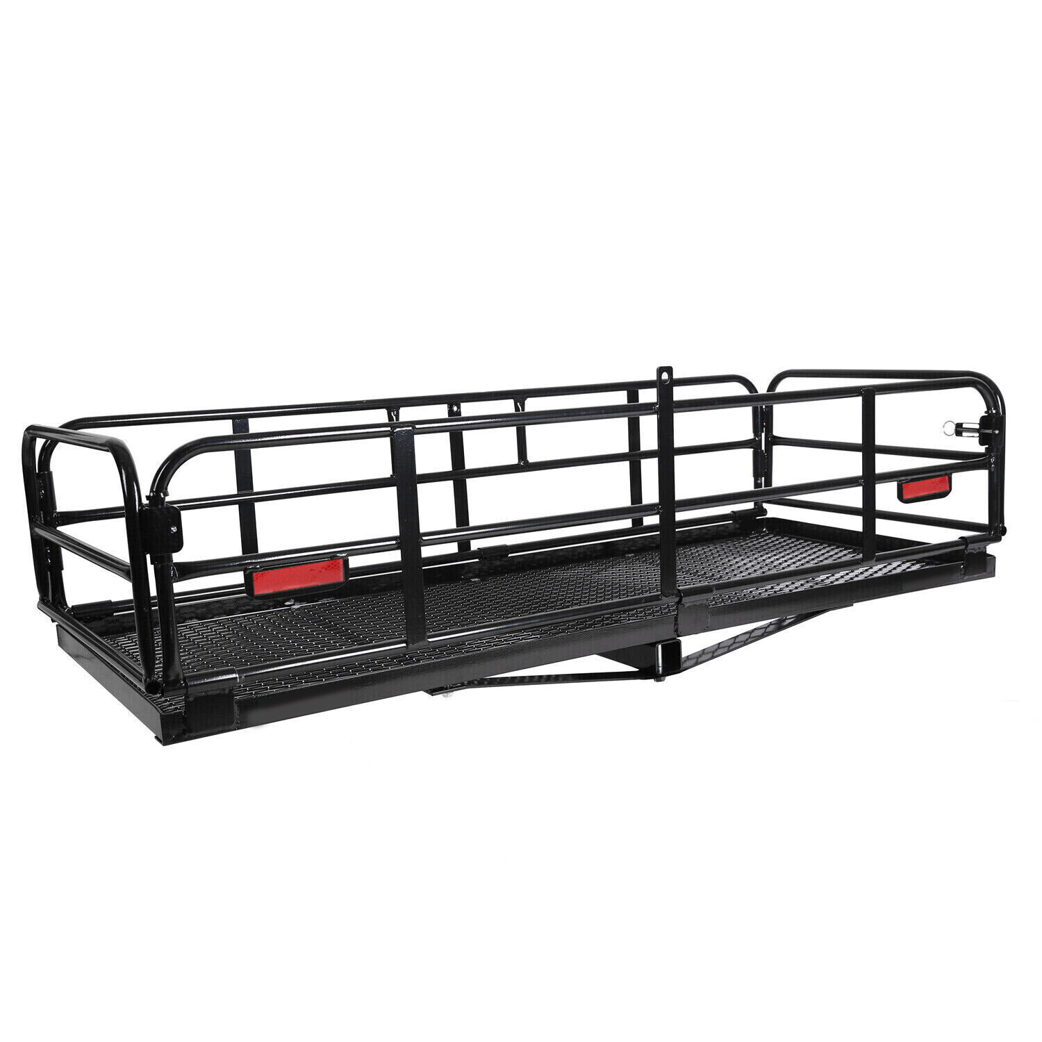 500LBS Folding Trailer Hitch Mount Cargo Basket Luggage Rack Carrier For SUV Car