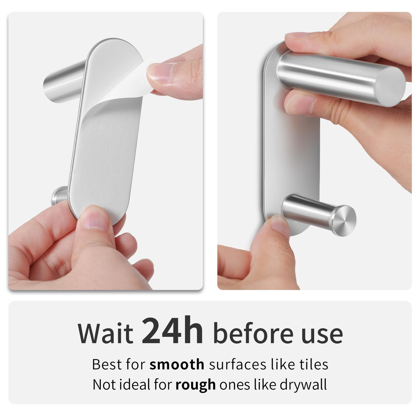 24 Inch Adhesive Towel Bar - Stainless Steel Stick on 24 inch, Brushed Nickel