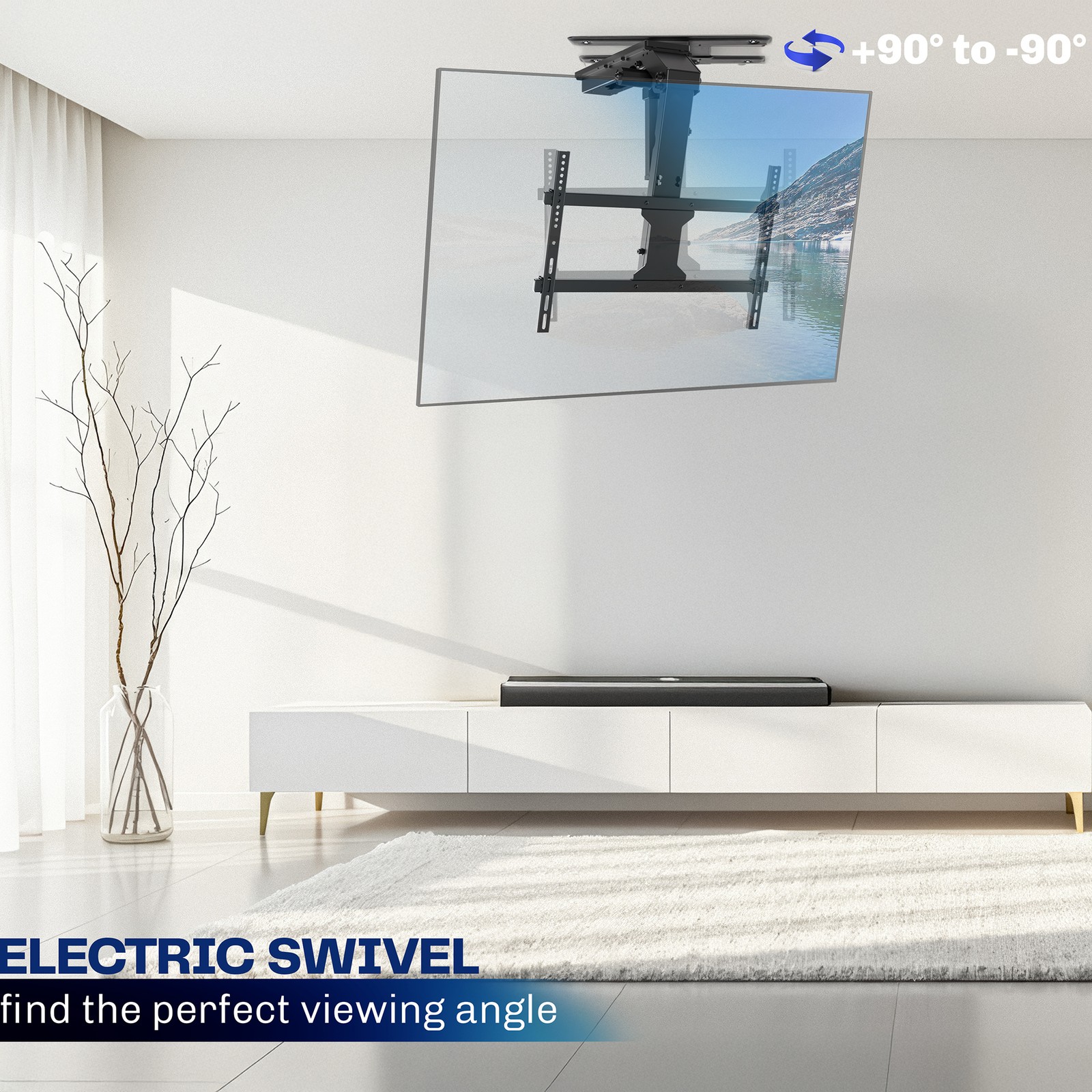 VIVO Electric Flip Down and Swivel Ceiling TV Mount for 37 to 70 inch Screens