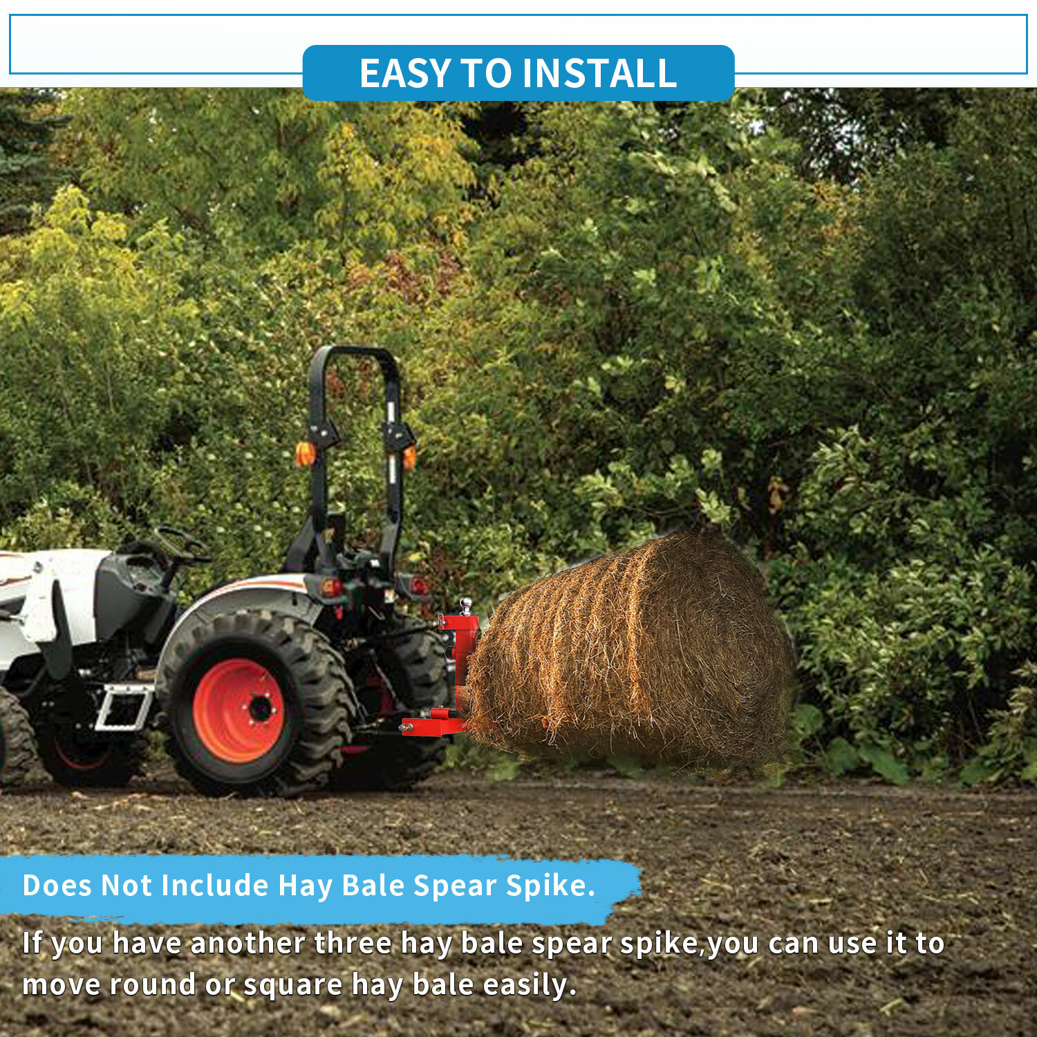 3 Point Gooseneck Receiver Hitch Trailer Mover Ball Drawbar CAT 1 Spear Receiver