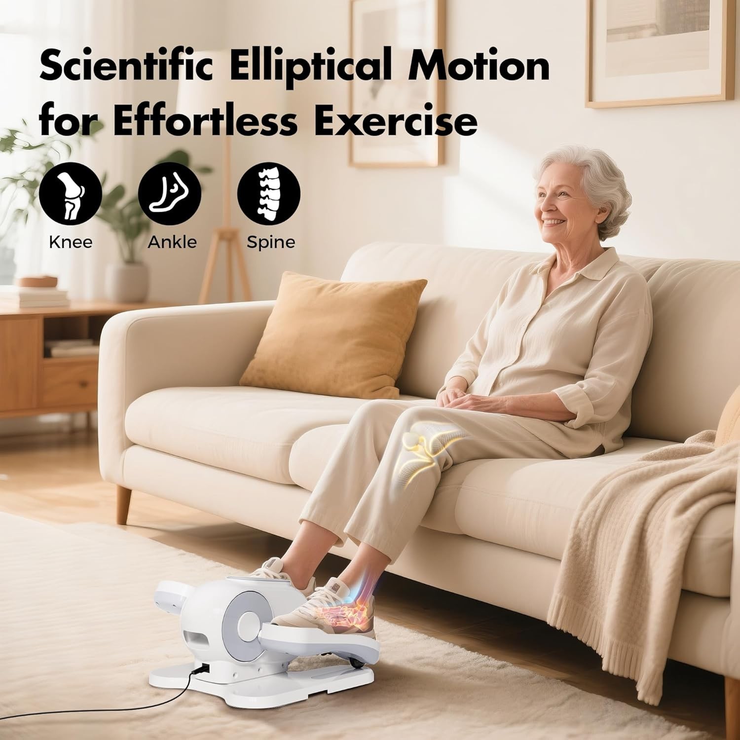 Under Desk Elliptical Machine, Leg Exerciser as Seen on TV While Sitting for Sen