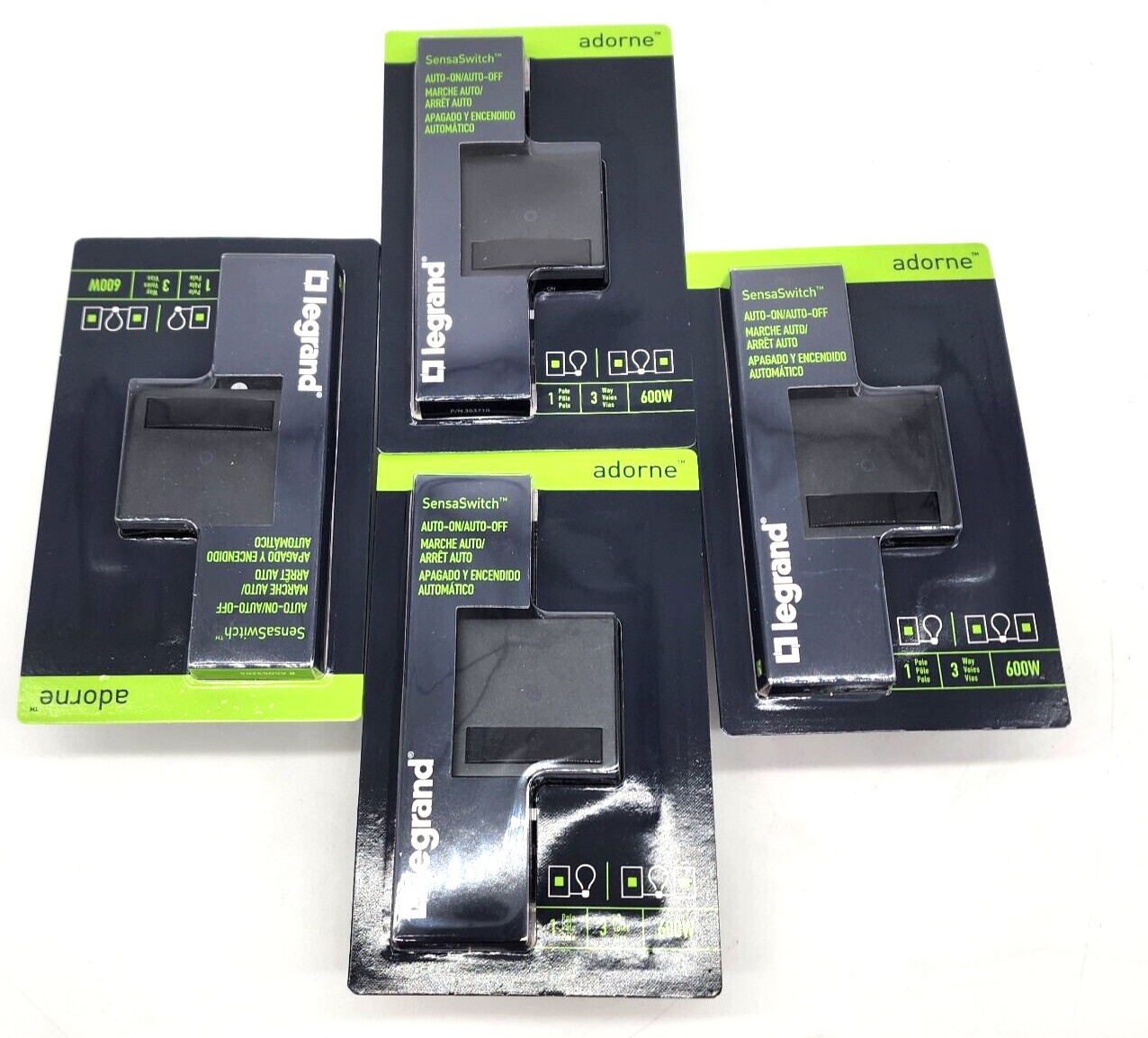 4 Pack Black Legrand Adorne Motion Switch Auto On/Off ASOS32G4 SensaSwitch