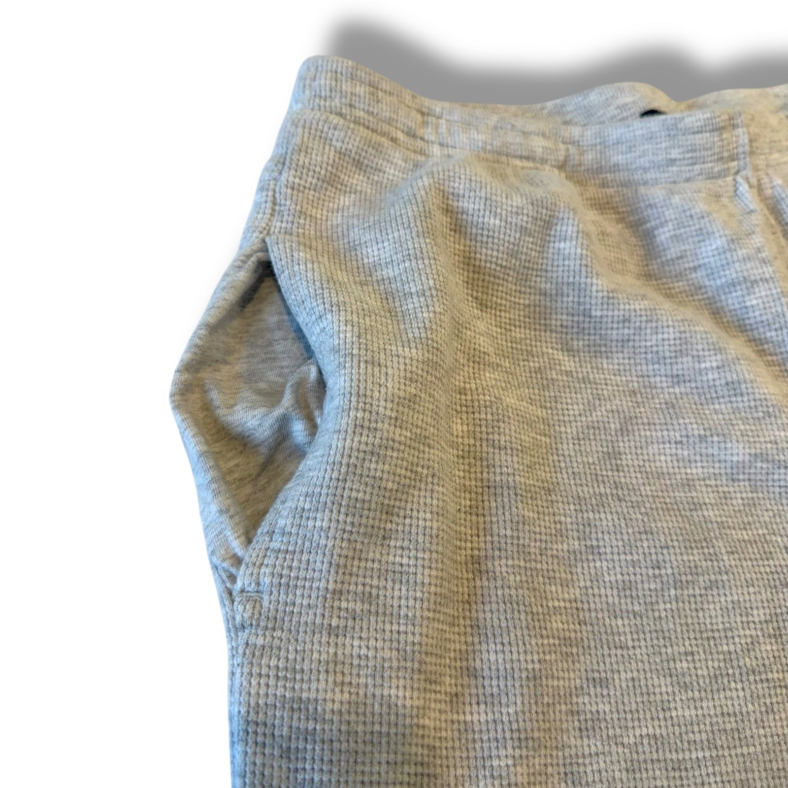 Brandy Melville Womens Light Grey Wide Leg Sweatpants Casual Waffle Knit, OS