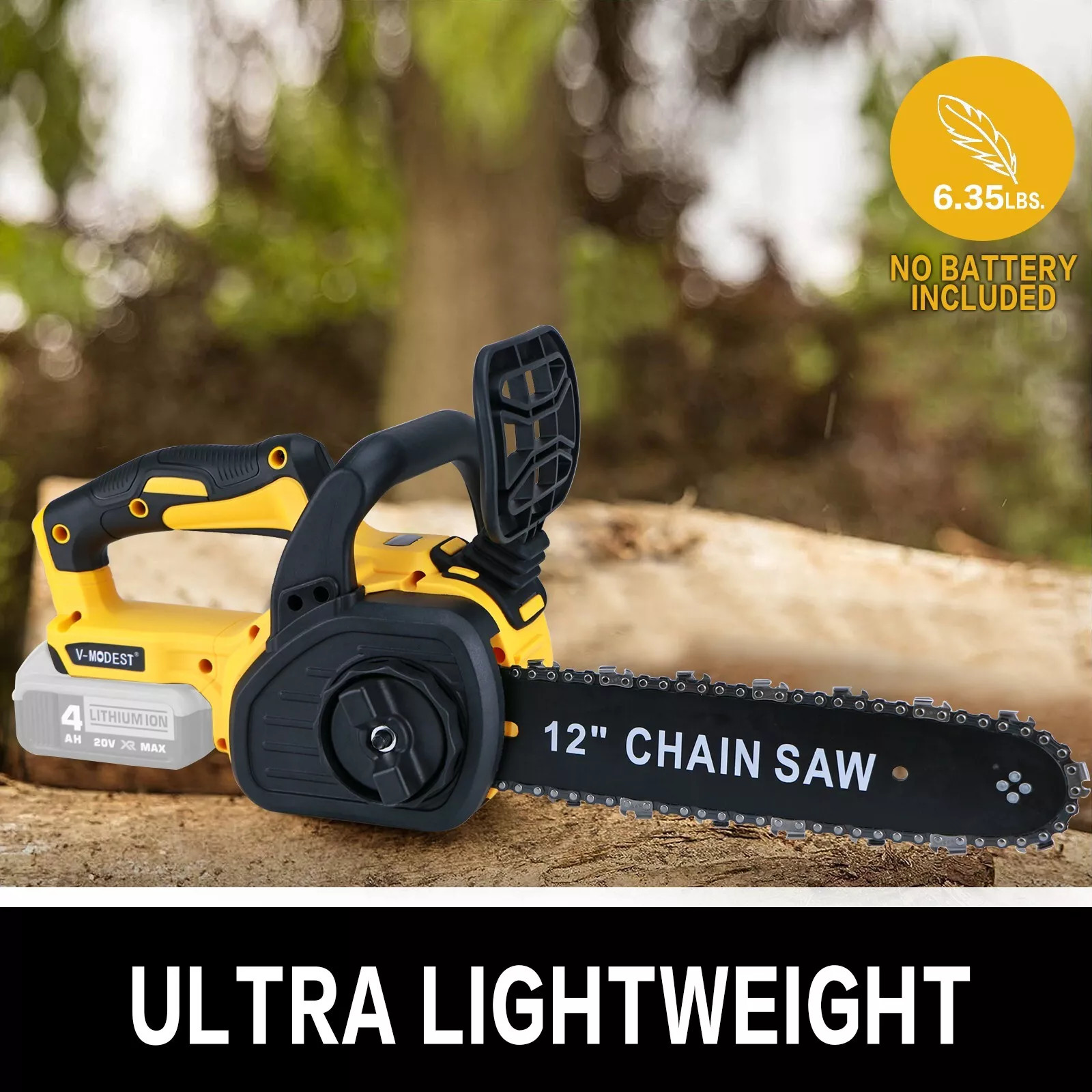 For DEWALT 20V MAX Battery Brushless 12-Inch Compact Cordless Chainsaw w/2 chain