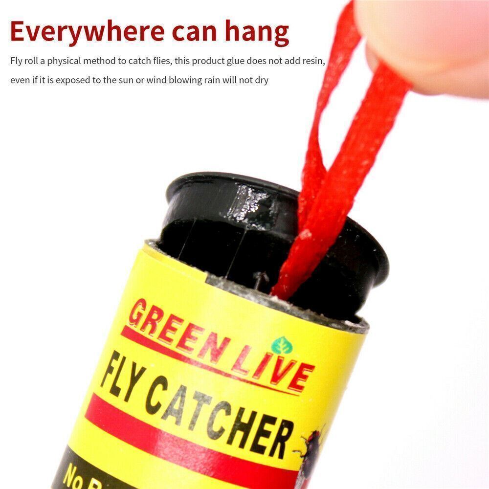 8/16 Rolls Insect Bug Fly Glue Paper Catcher Sticky Flies Trap Ribbon Tape Strip