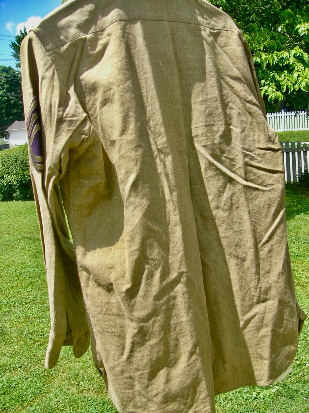 WWII US Army Uniform Shirt with Stripes, Size 13 1/2, 42