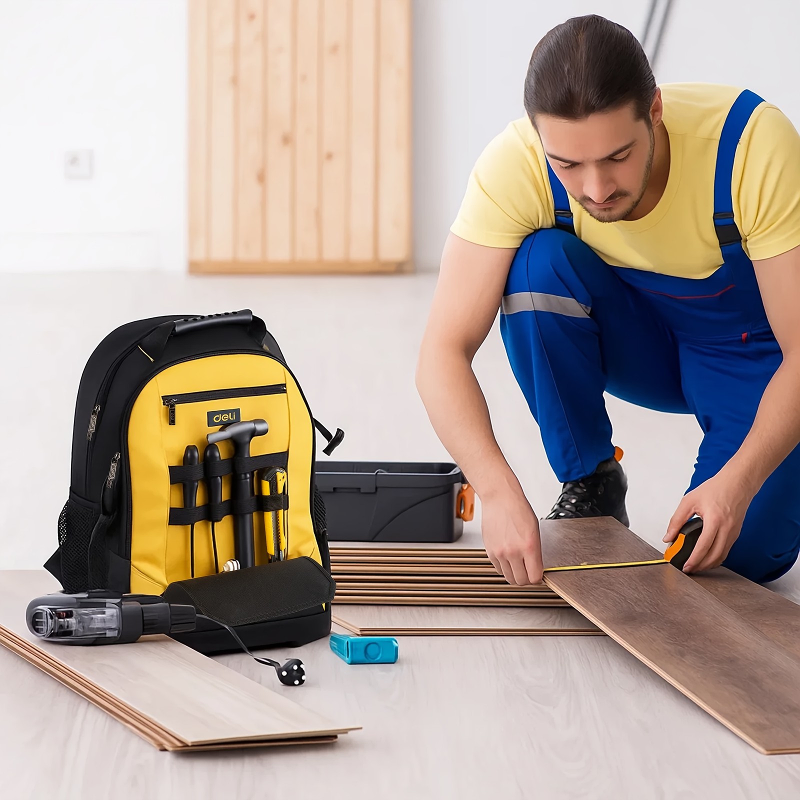 Steelite Heavy-Duty Portable Tool Backpack Organizer with Multiple Compartments