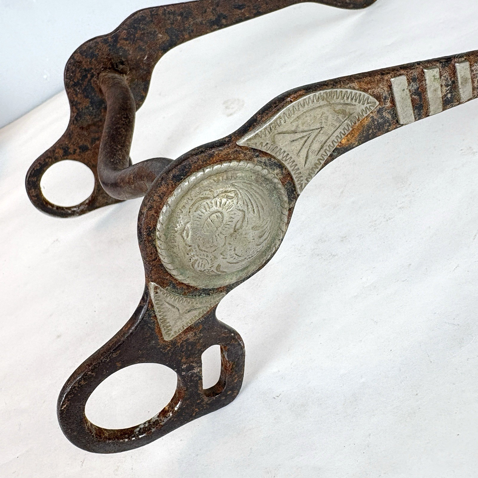 Engraved Silver Horse Show Bit Antique Vintage Western Decorative