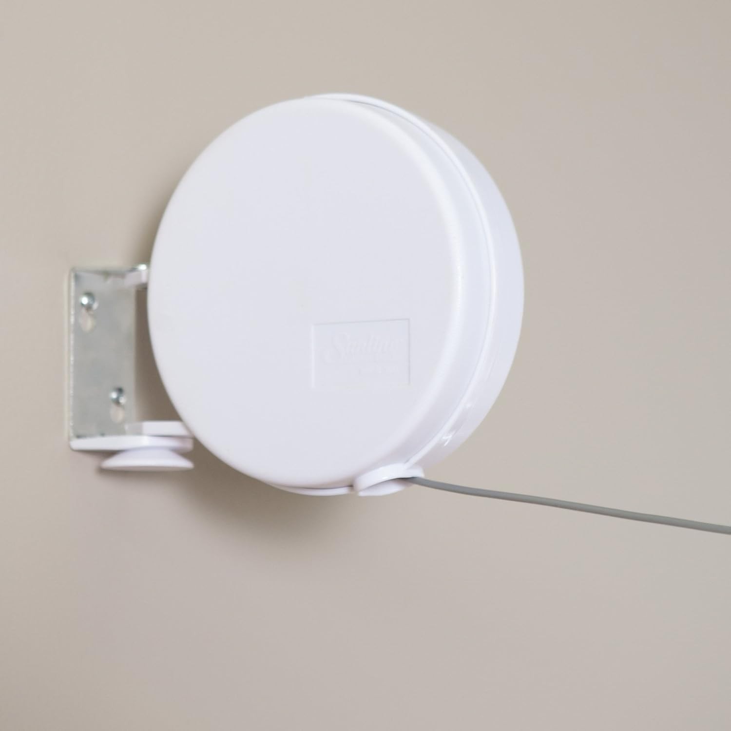 Single Line Retractable Clothesline for Hanging Laundry, 40 Feet, White