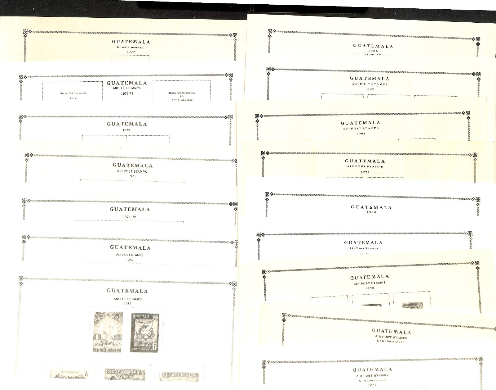 Guatemala Stamp Collection on 50 Scott International Pages, 1871..1986 (BB)