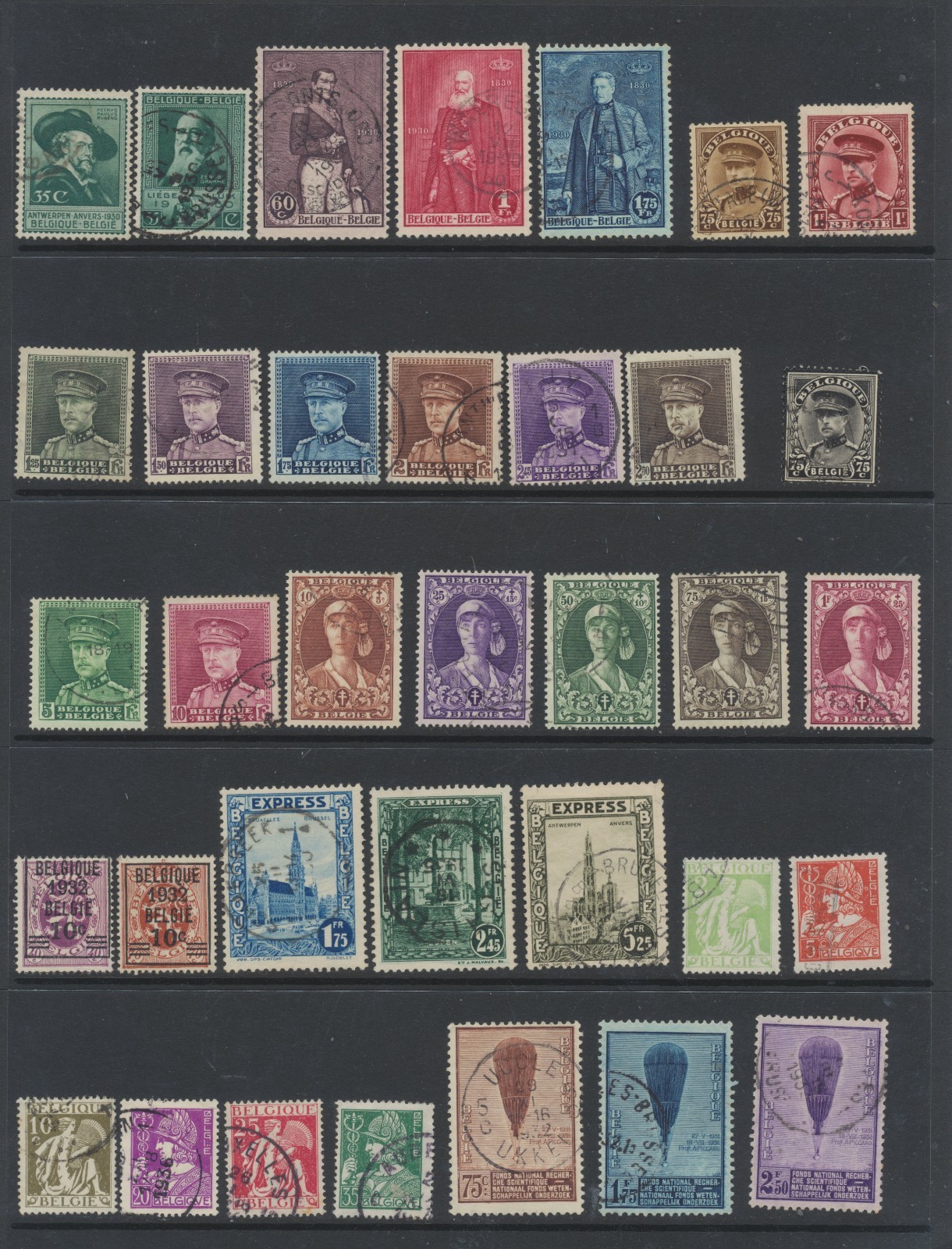 Belgium Stamps 1929-1934 SGE530;E533;558/9;565/7;E581;582/91;593/7;600/7;621/3..