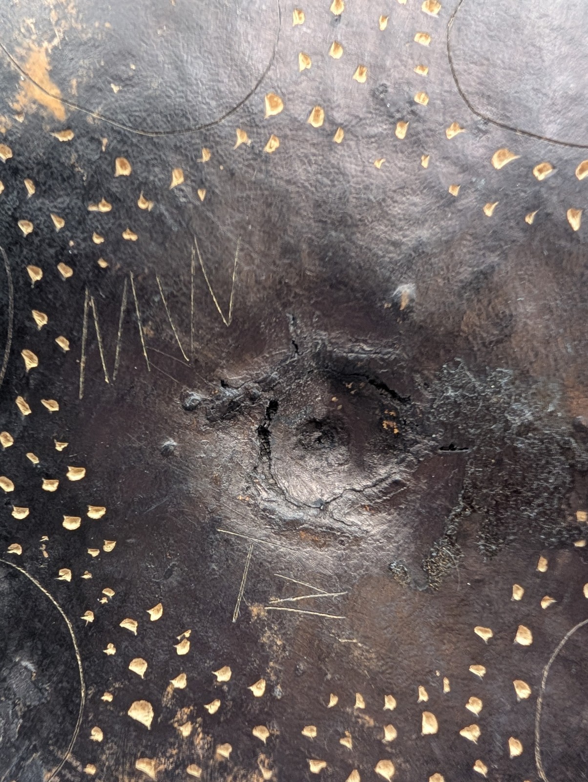 Hand Carved Decorative Painted Gourd African Tribal Folk Art Made In Kenya