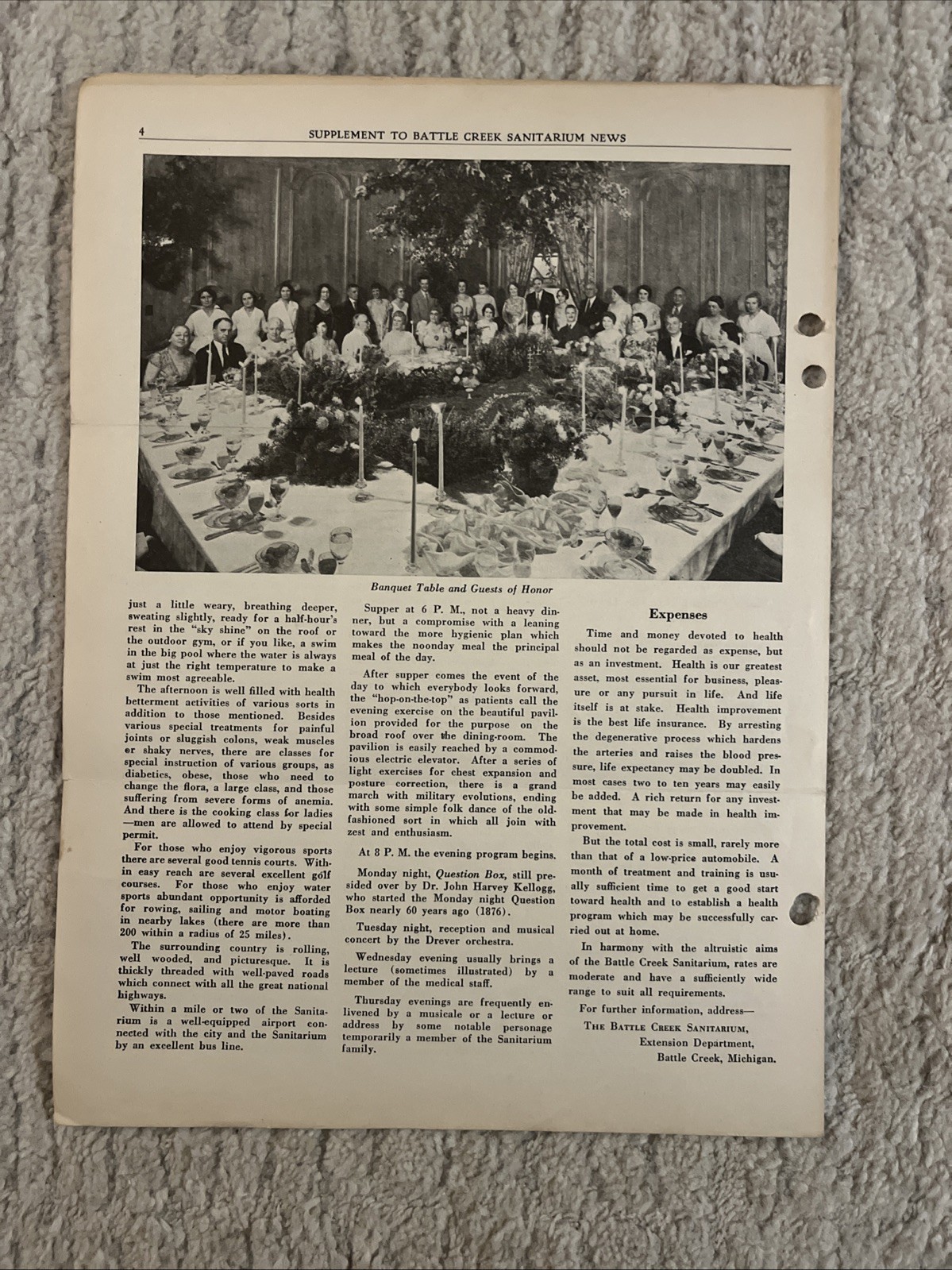 Battle Creek Sanitarium Newsletters