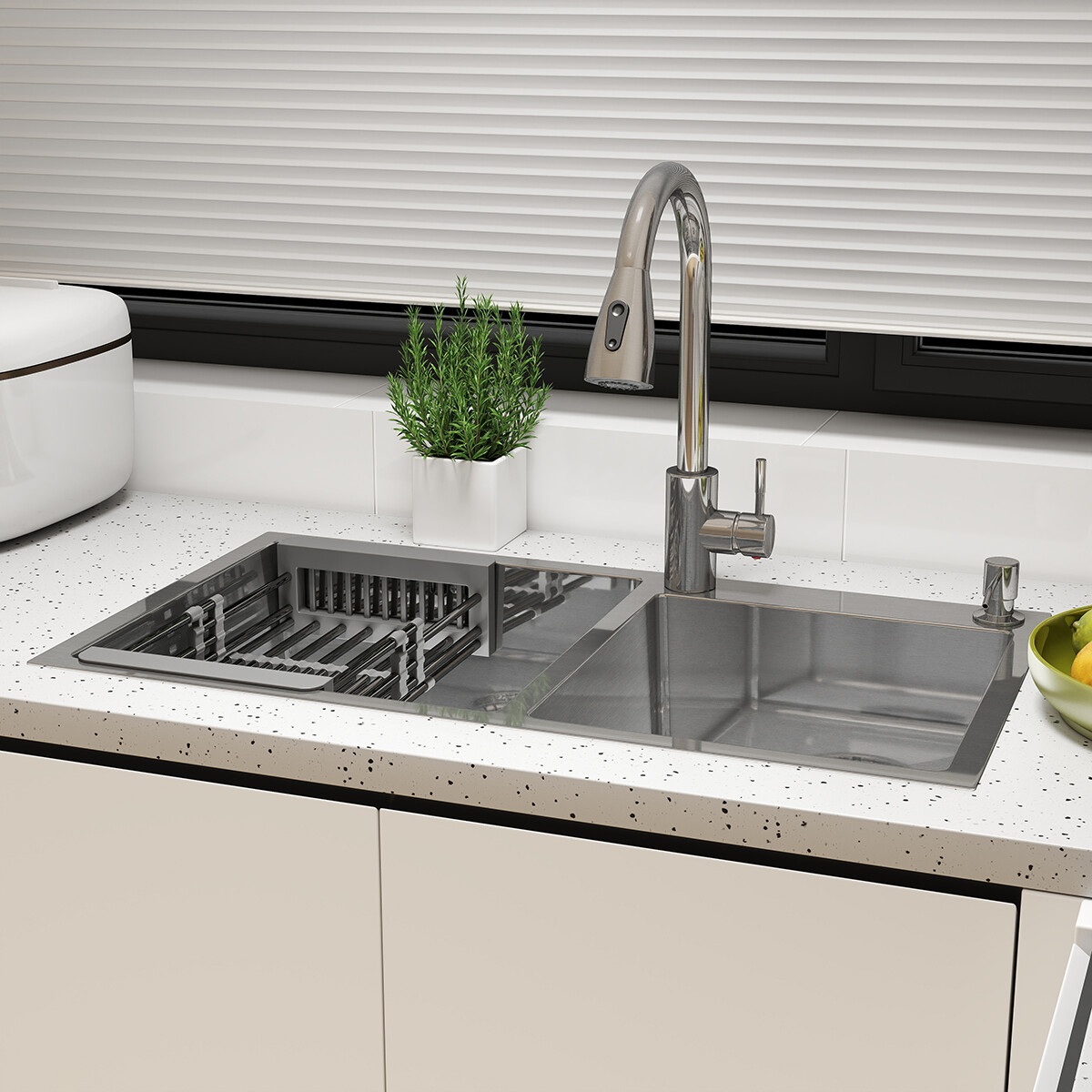 30"/32" Drop In Kitchen Sink Silver Stainless Steel Large Double Bowl Top Mount